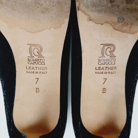 ROBERTO CAPUCCI | Italy Snake Pattern Genuine Suede Leather Stiletto Heels 7 B - Picture 16 of 16